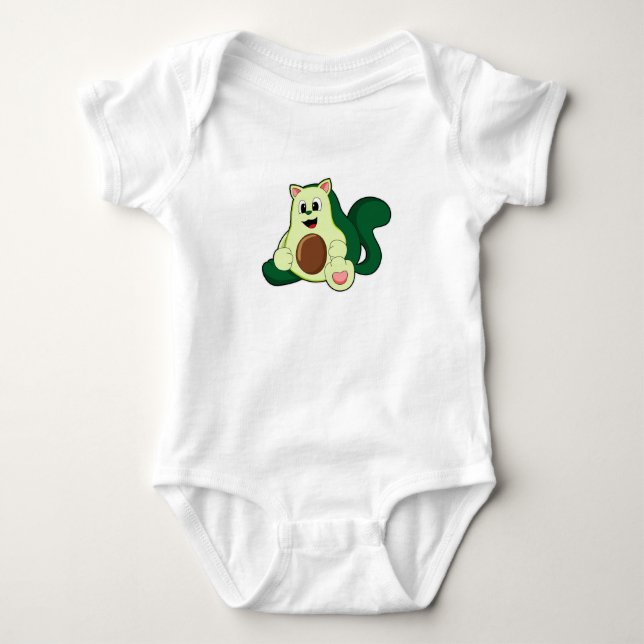 Katze als Avocado Baby Strampler (Vorderseite)