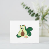 Katze als Avocado Postkarte (Stehend Vorderseite)