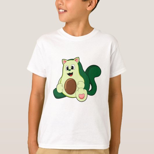 Katze als Avocado T-Shirt (Vorderseite)