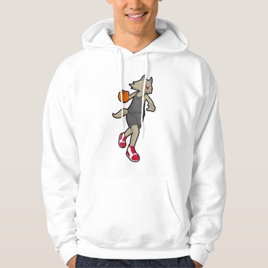 Katze als Basketballspieler mit Basketball Hoodie (Vorderseite)