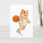 Katze als Basketballspieler mit Basketball Karte (Rückseite)