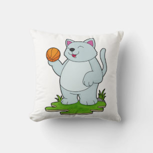 Katze als Basketballspieler mit Basketball Kissen