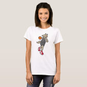 Katze als Basketballspieler mit Basketball T-Shirt (Vorne ganz)