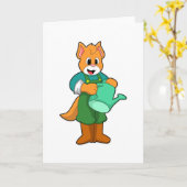 Katze als Bauer mit Wasserkocher Karte (Gelbe Blume)