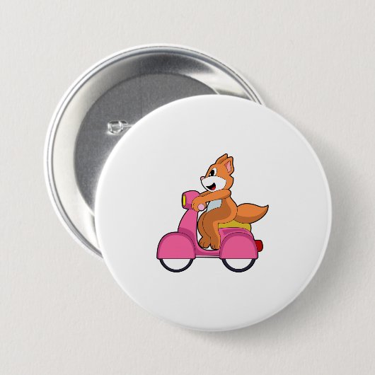 Katze als Biker mit Scooter.PNG Button (Vorne & Hinten)
