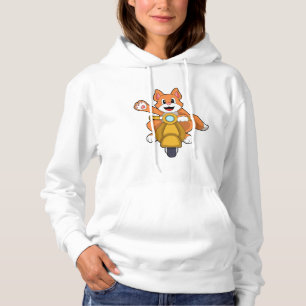 Katze als Biker mit Scooter.PNG Hoodie