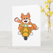 Katze als Biker mit Scooter.PNG Karte (Gelbe Blume)
