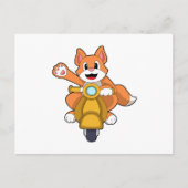 Katze als Biker mit Scooter.PNG Postkarte (Vorderseite)