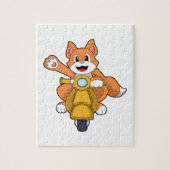 Katze als Biker mit Scooter.PNG Puzzle (Vertikal)