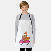 Katze als Biker mit Scooter.PNG Schürze (Getragen)