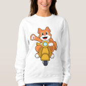 Katze als Biker mit Scooter.PNG Sweatshirt (Vorderseite)