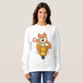Katze als Biker mit Scooter.PNG Sweatshirt (Vorne ganz)