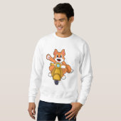 Katze als Biker mit Scooter.PNG Sweatshirt (Vorne ganz)