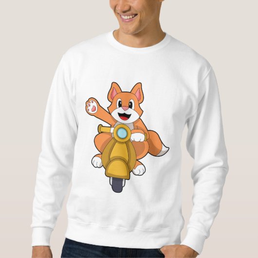 Katze als Biker mit Scooter.PNG Sweatshirt (Vorderseite)