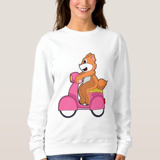 Katze als Biker mit Scooter.PNG Sweatshirt (Vorderseite)