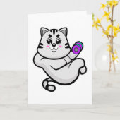 Katze als Bodybuilder mit Dumbell Karte (Gelbe Blume)