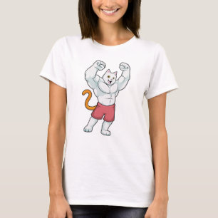 Katze als Bodybuilder mit großen Muskeln T-Shirt