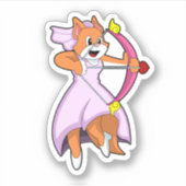 Katze als Braut mit Hochzeitskleid.PNG Aufkleber (Vorderseite)