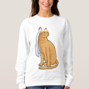 Katze als Braut mit Schleier Sweatshirt