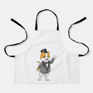 Katze als Bräutigam mit Band Schürze