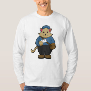 Katze als Briefträger mit Umschlag und Tasche T-Shirt