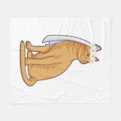 Katze als Brücke mit Schleier Fleecedecke (Vorderseite (Horizontal))