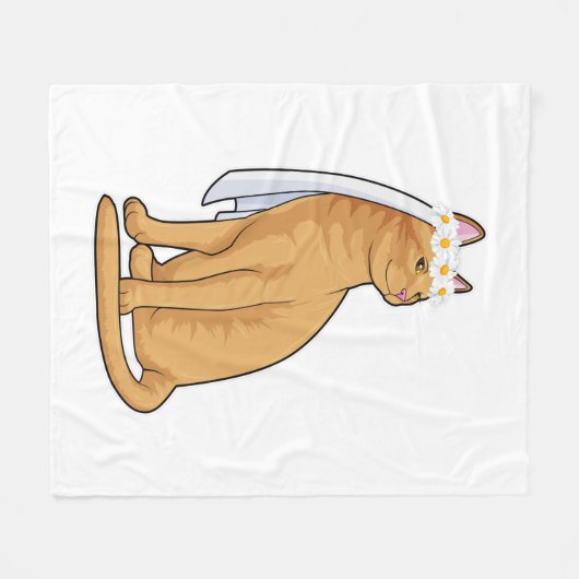 Katze als Brücke mit Schleier Fleecedecke (Vorderseite (Horizontal))