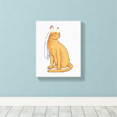 Katze als Brücke mit Schleier Leinwanddruck (Insitu (Holzboden))