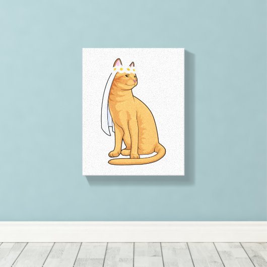 Katze als Brücke mit Schleier Leinwanddruck (Insitu (Holzboden))