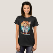 Katze als Doktor T-Shirt (Vorne ganz)