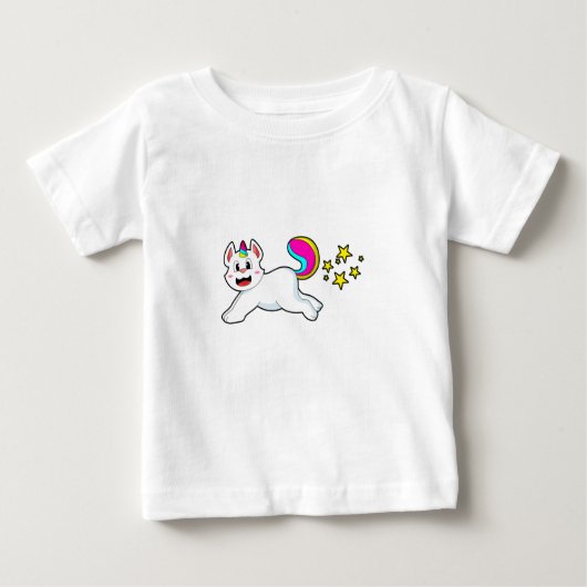 Katze als Einhorn Baby T-shirt (Vorderseite)