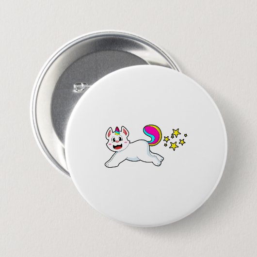Katze als Einhorn Button (Vorne & Hinten)