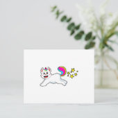 Katze als Einhorn Postkarte (Stehend Vorderseite)