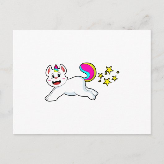 Katze als Einhorn Postkarte (Vorderseite)