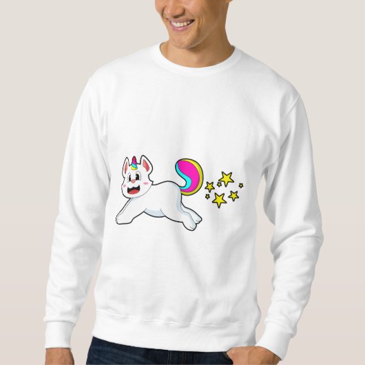 Katze als Einhorn Sweatshirt (Vorderseite)