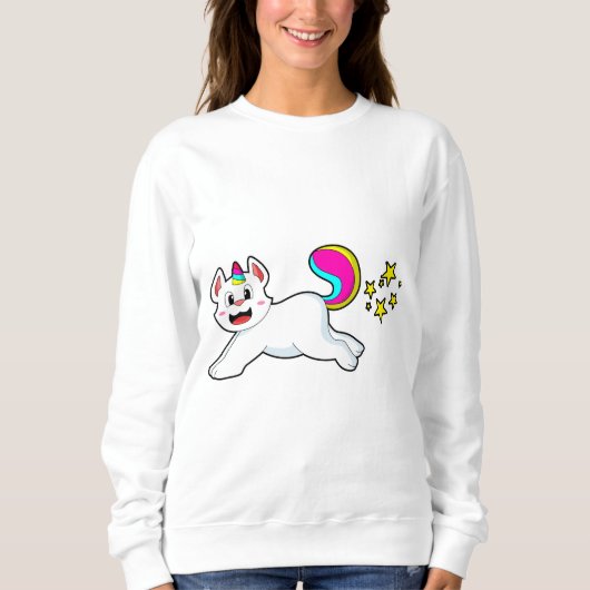 Katze als Einhorn Sweatshirt (Vorderseite)
