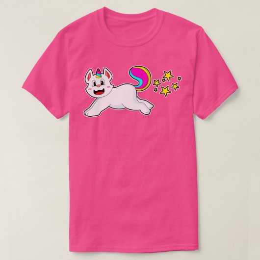 Katze als Einhorn T-Shirt (Design vorne)