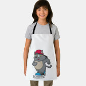 Katze als Eis-Skater mit Eis-Skaten Schürze (Insitu)