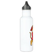 Katze als Feuerwehrmann mit Ax Edelstahlflasche (Links)