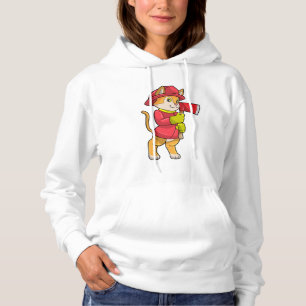 Katze als Feuerwehrmann mit Ax Hoodie