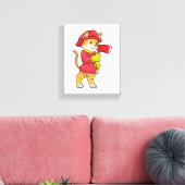 Katze als Feuerwehrmann mit Ax Leinwanddruck (Insitu (Wohnzimmer))