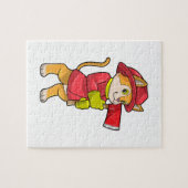 Katze als Feuerwehrmann mit Ax Puzzle (Horizontal)