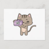 Katze als Fotograf mit Kamera Postkarte (Vorderseite)