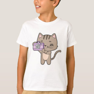 Katze als Fotograf mit Kamera T-Shirt