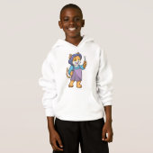 Katze als Friseur mit Schere Hoodie (Vorne ganz)