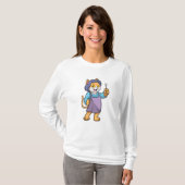 Katze als Friseur mit Schere T-Shirt (Vorne ganz)