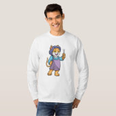 Katze als Friseur mit Schere T-Shirt (Vorne ganz)
