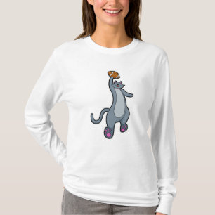 Katze als Fußballspieler mit Fußball T-Shirt