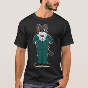 Katze als Groom mit Anzug Ribbon T-Shirt