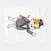 Katze als Groom mit Band Fleecedecke (Vorderseite (Horizontal))